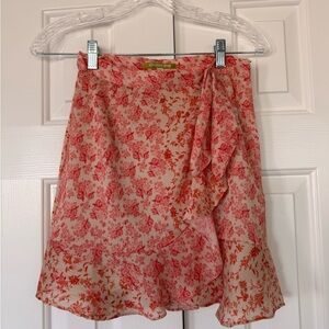 Gianni Bini Red Floral Mini Skirt
